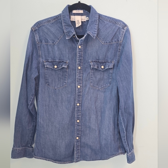 H&M Tops - H&M Denim Western Country Pearl Snap Button-Down Shirt Nashville